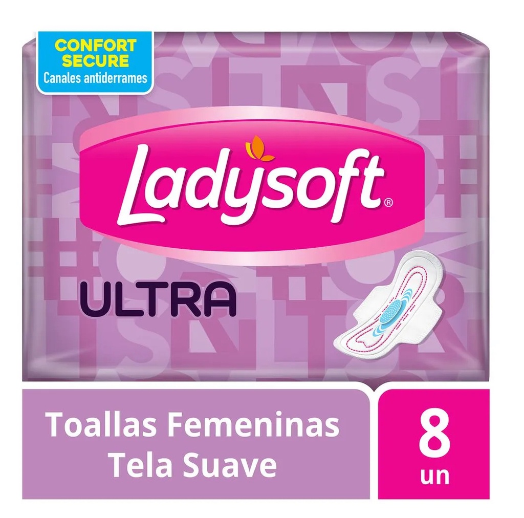 TOALLITAS FEMENINAS LADYSOFT ULTRA DELGADA SUAVE C/ALAS X8