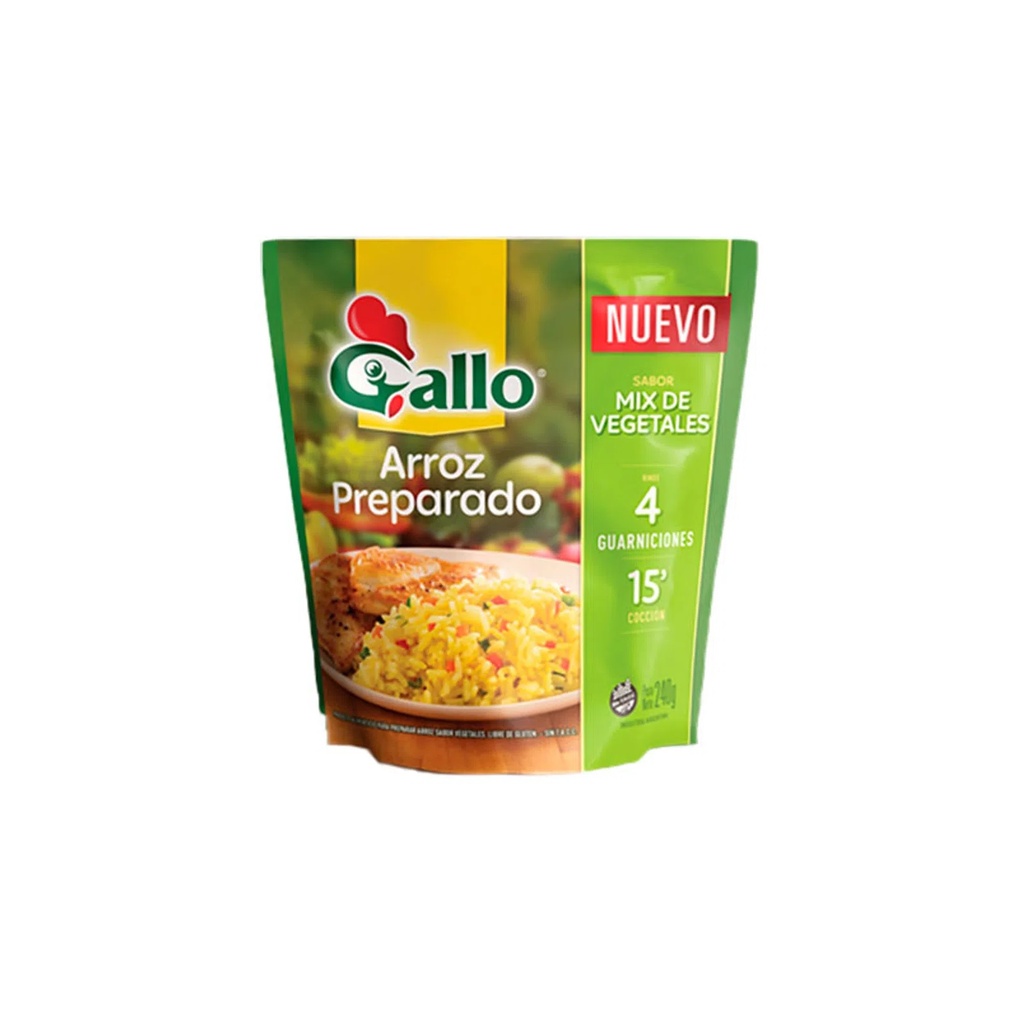 ARROZ PREPARADO GALLO MIX DE VEGETALES 240GR