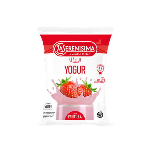 YOGURT BEBIBLE LA SERENISIMA CLASICO FRUTILLA 900ML