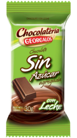 CHOCOLATE SIN AZUCAR GEORGALOS NEGRO 30G