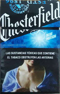 CIGARRILLOS CHESTERFIELD BLUE MOTION 20