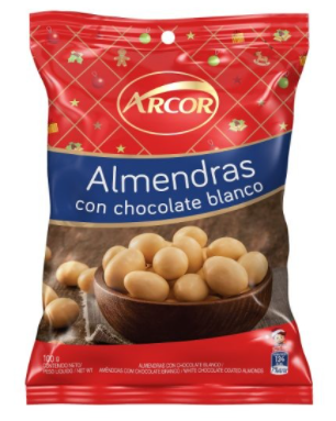 ALMENDRAS CON  CHOCOLATE ARCOR 100GR