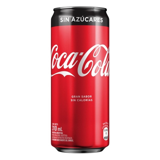 GASEOSA COCA COLA SIN AZUCARES LATA 310CM3