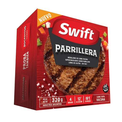 HAMBURGUESAS SWIFT PARRILLERAS X4 320GR