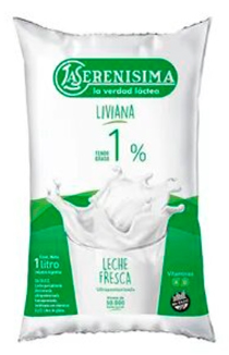 LECHE DESCREMADA SERENISIMA 1% SACHET 1L