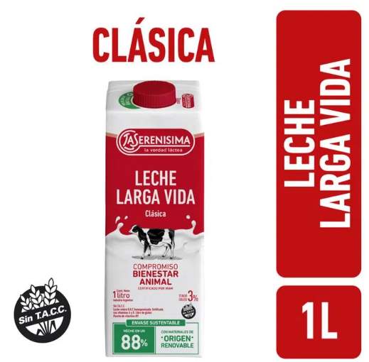 LECHE LA SERENISIMA LARGA VIDA 3% 1L