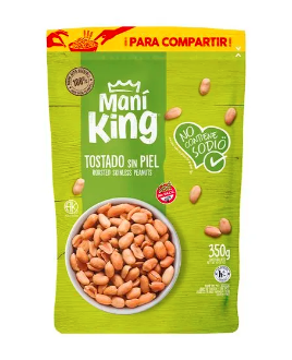 MANI TOSTADO SIN SAL MANI KING 500GR