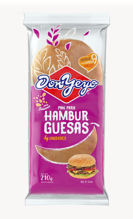 PAN DE HAMBURGUESA CON SESAMO DON YEYO