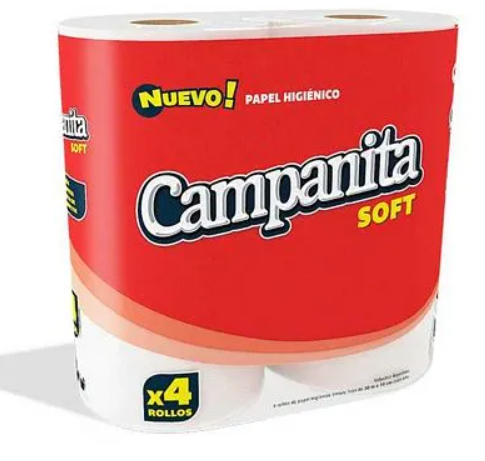 PAPEL HIGIENICO CAMPANITA SOFT 30MT X4