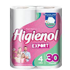 PAPEL HIGIENICO HIGIENOL EXPORT 30M X4 NVO