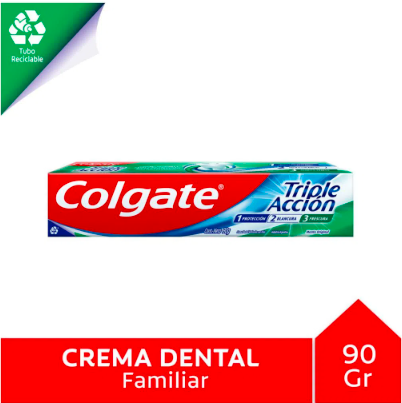 PASTA DENTAL COLGATE TRIPLE ACCION 90GR TUBO RECICLABLE