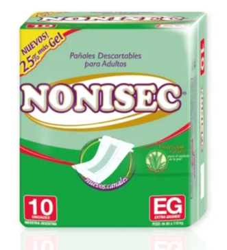 PAÑAL ADULTO NONISEC XG 10UN