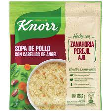 SOPA KNORR CASERA POLLO CON CABELLOS DE ANGEL