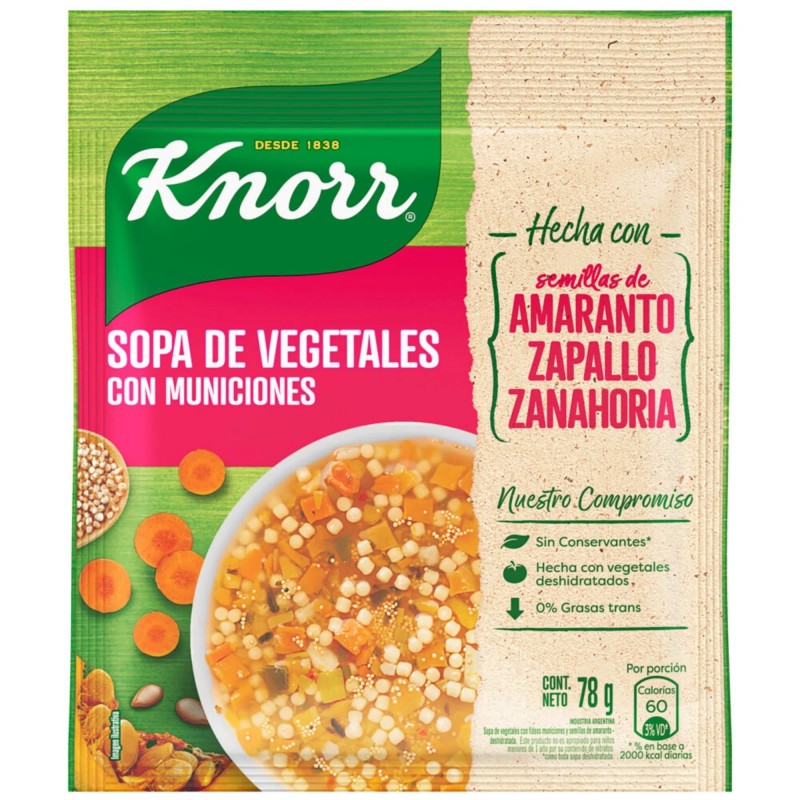 SOPA KNORR VEGETALES CON AMARANTO