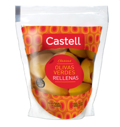 ACEITUNAS VERDES RELLENAS CASTELL 100G