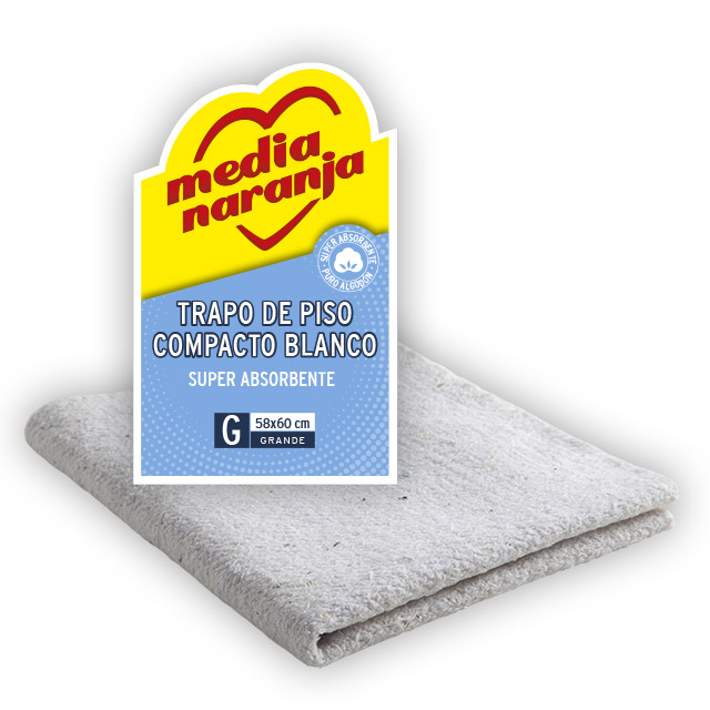 TRAPO DE PISO BLANCO COMPACTO MEDIA NARANJA