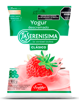 YOGURT BEBIBLE LA SERENISIMA DESCREMADO FRUTILLA  900ML