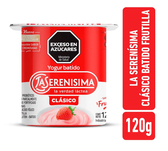 YOGURT ENTERO BATIDO LA SERENISIMA CLASICO FRUTILLA 120G