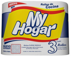 ROLLO DE COCINA MY HOGAR BLANCO 3 ROLLOS X 40 PAÑOS