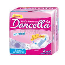 TOALLITAS FEMENINAS DONCELLA CON ALAS S/DESO. 8UN