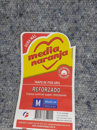 TRAPO DE PISO MEDIA NARANJA REFORZ.