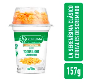 YOGURT DESCREMADO CLASICO LA SERENISIMA CON CEREALES 157GR