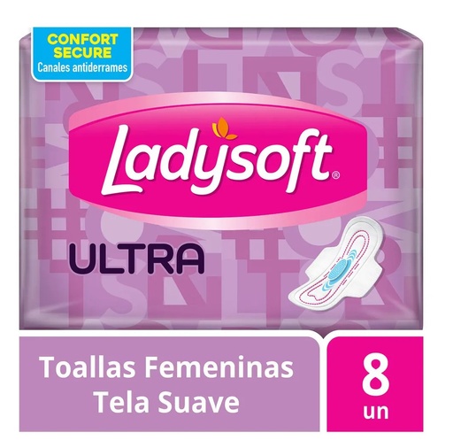TOALLITAS FEMENINAS LADYSOFT ULTRA DELGADA SUAVE C/ALAS X8