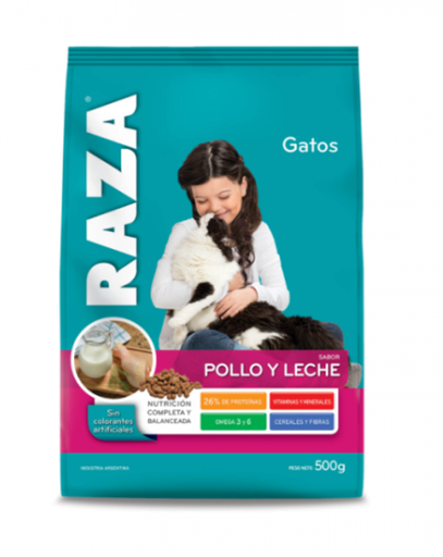 ALIMENTO PARA GATO RAZA POLLO/LECHE 500GR