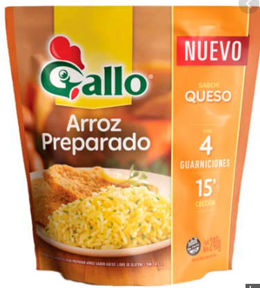 ARROZ PREPARADO GALLO SABOR QUESO 240GR