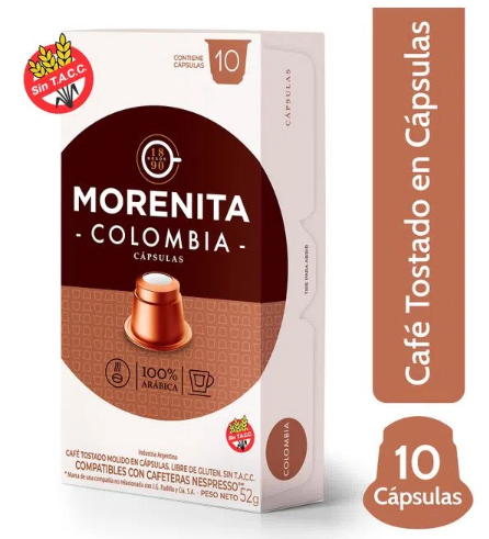 CAFE EN CAPSULAS LA MORENITA COLOMBIA