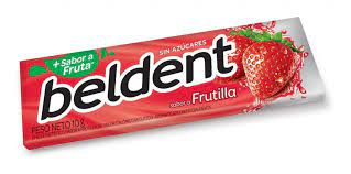 CHICLES BELDENT FRUTILLA  6 UNIDADES