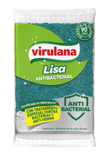 ESPONJA FIBRA LISA ANTIBACTERIAL VIRULANA