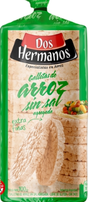 GALLETAS DE ARROZ DOS HERMANOS SIN SAL 100GR