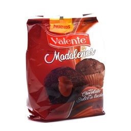 MAGDALENAS VALENTE SABOR CHOCOLATE C/DULCE DE LECHE 225GR