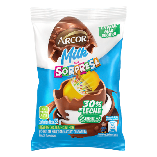 HUEVO SORPRESA ARCOR MILK 22GR