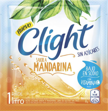 JUGO EN SOBRE CLIGHT SABOR MANDARINA