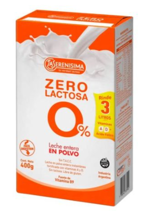 LECHE DESLACTOSADA EN POLVO LA SERENISIMA 400GR