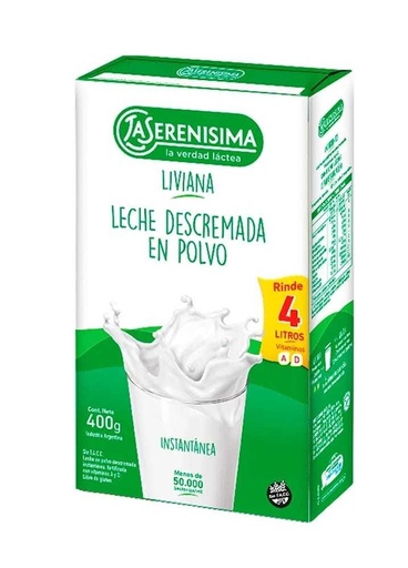 LECHE EN POLVO DESCREMADA LA SERENISIMA 400GR