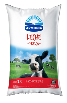 LECHE ENTERA LA ARMONIA SACHET 2% 1L