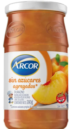 MERMELADA ARCOR DURAZNO SIN AZUCAR 390G