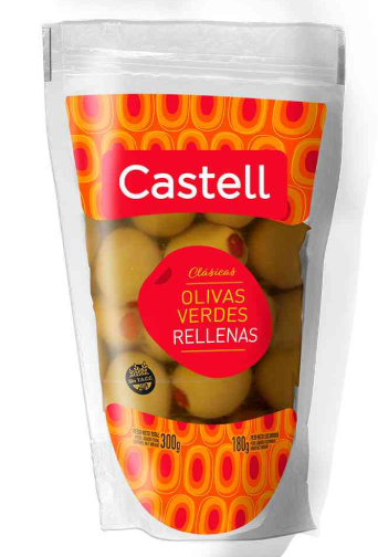 ACEITUNAS VERDES RELLENAS CASTELL 180GR