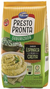 POLENTA SABORIZADA PRESTO PRONTA ESPINACA Y CREMA.